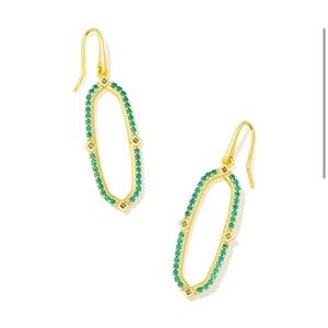 Kendra Scott Drop Earrings - Green Mix new with KS Bag